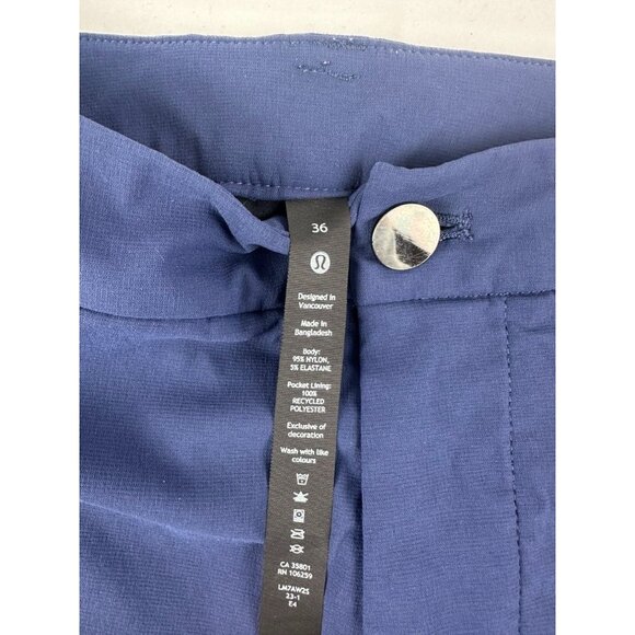 Lululemon Commission Navy Blue Tech Walk Chino Shorts Mens Waist Size 36 - Picture 4 of 9